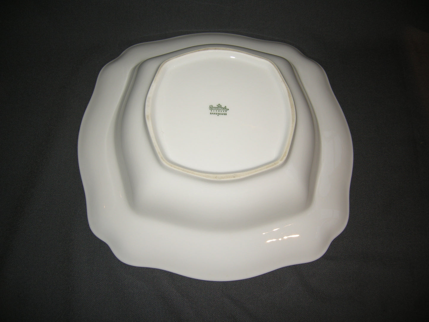 Rosenthal Sanssouci spierwit rose pioenroos met goudkleurig randje saladeschaal