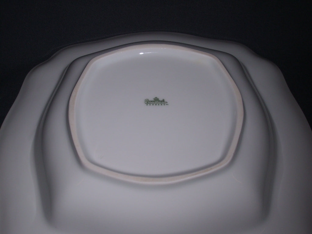 Rosenthal Sanssouci spierwit met bruin/rose roos saladeschaal