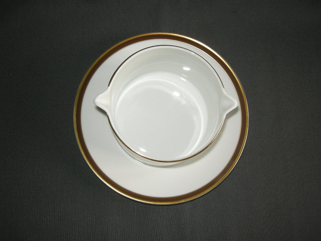 Thomas Medaillon bruin - goudkleurige decorrand sauskom