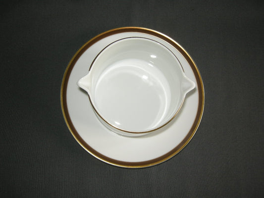 Thomas Medaillon bruin - goudkleurige decorrand sauskom