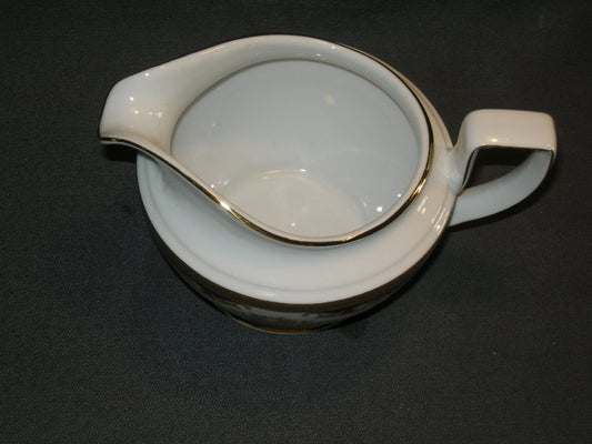 Tirschenreuth wit met goud / donkerblauw / bloemdecor sauskom