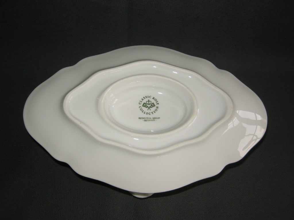 Rosenthal Sanssouci spierwit met blauw / grijze bloemetjes sauskom