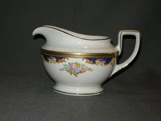 Tirschenreuth wit met goud / donkerblauw / bloemdecor sauskom