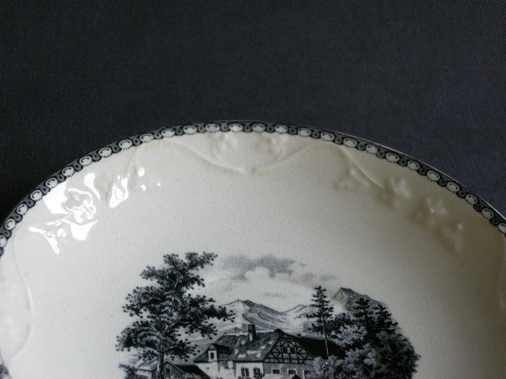 Societe Ceramique Landschap schotel O15,5 cm., afwijkend reliëf