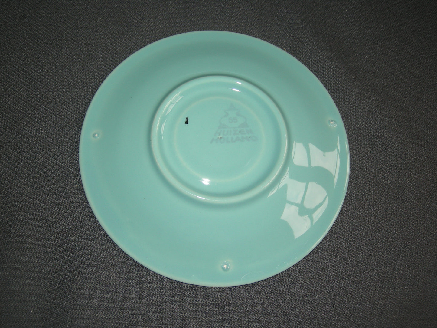 Huizen pastel aqua schotel O14,5 cm.