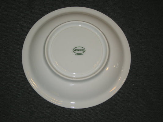 Arzberg Cannelee wit met bruin + goudkleurig randje schotel O13,7 cm.