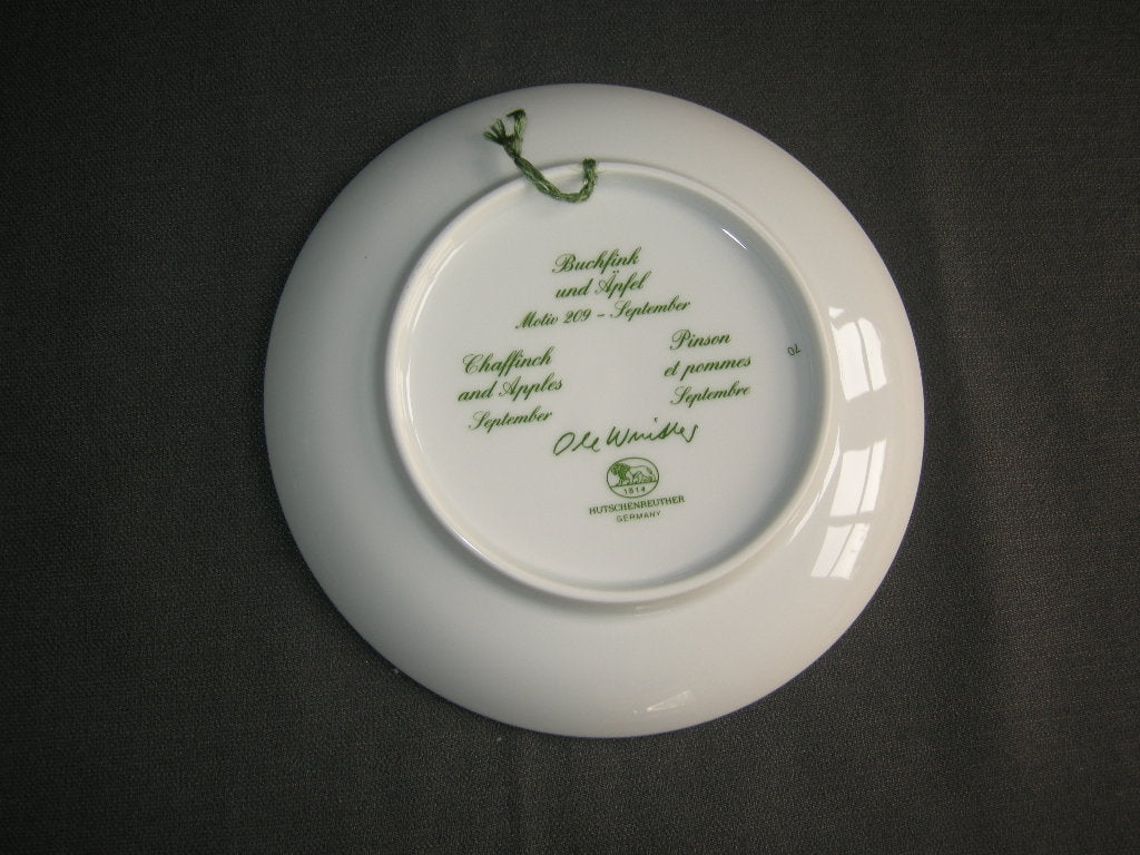 Hütschenreuther van de maand bordje O16 cm. serie 1 September