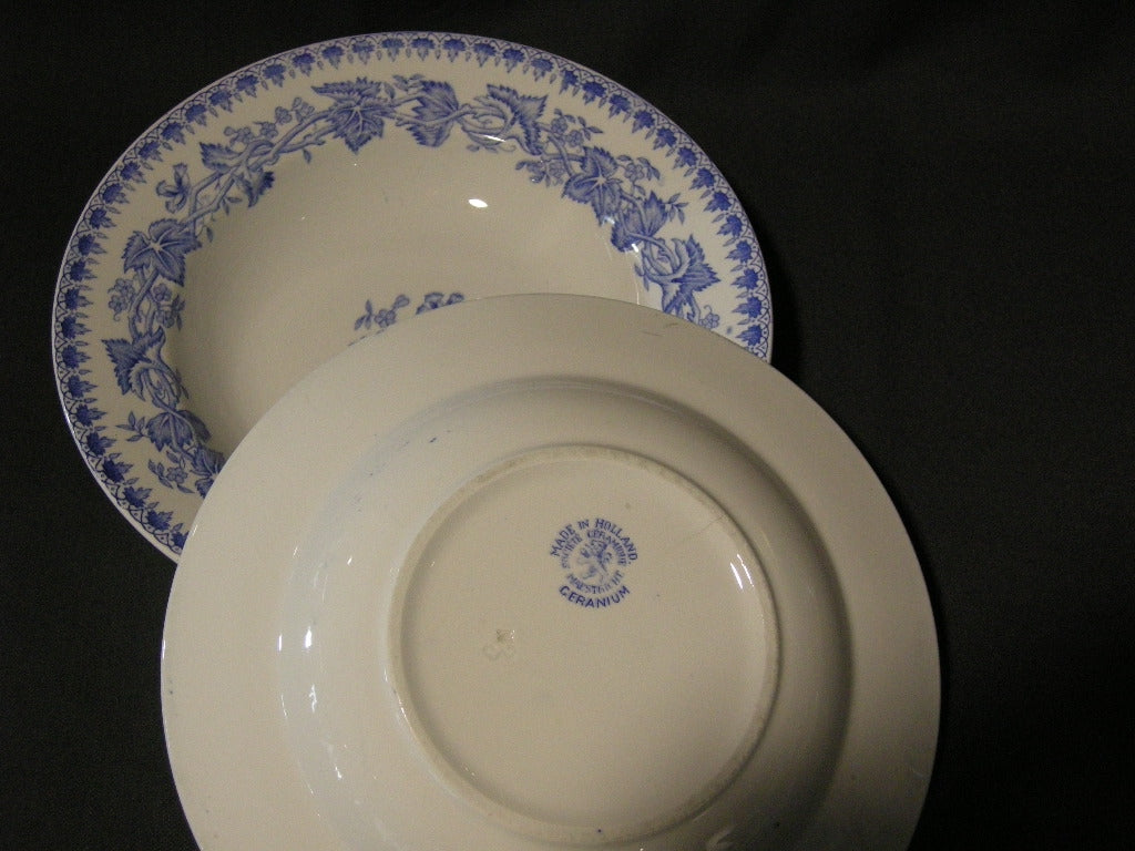 Societe Ceramique Geranium blauw soepborden