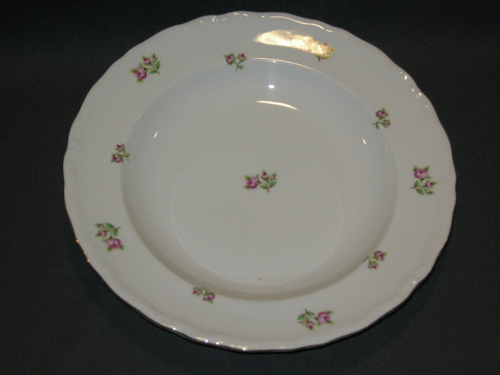 Epiag wit met rose roosjes soepborden