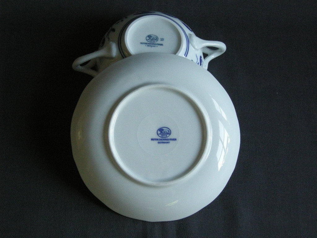 Hütschenreuther Blau Zwiebelmuster soepkop & schotel