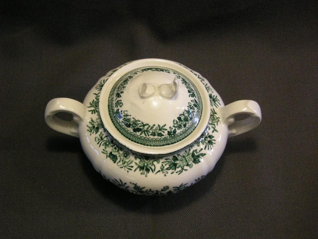 Villeroy & Boch Fasan groen suikerpot met beschadigde deksel