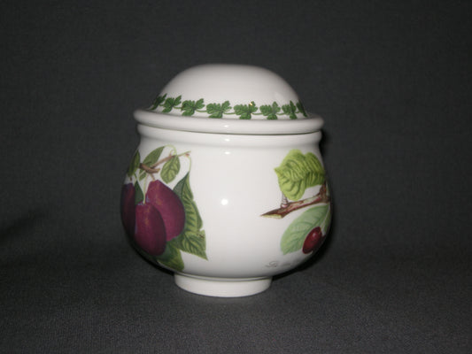 Portmeirion Pomona suikerpot, deksel bladrand
