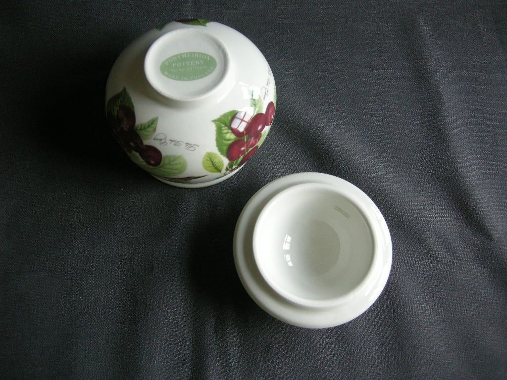 Portmeirion Pomona suikerpot, deksel gebloemd Late Duke Cherry