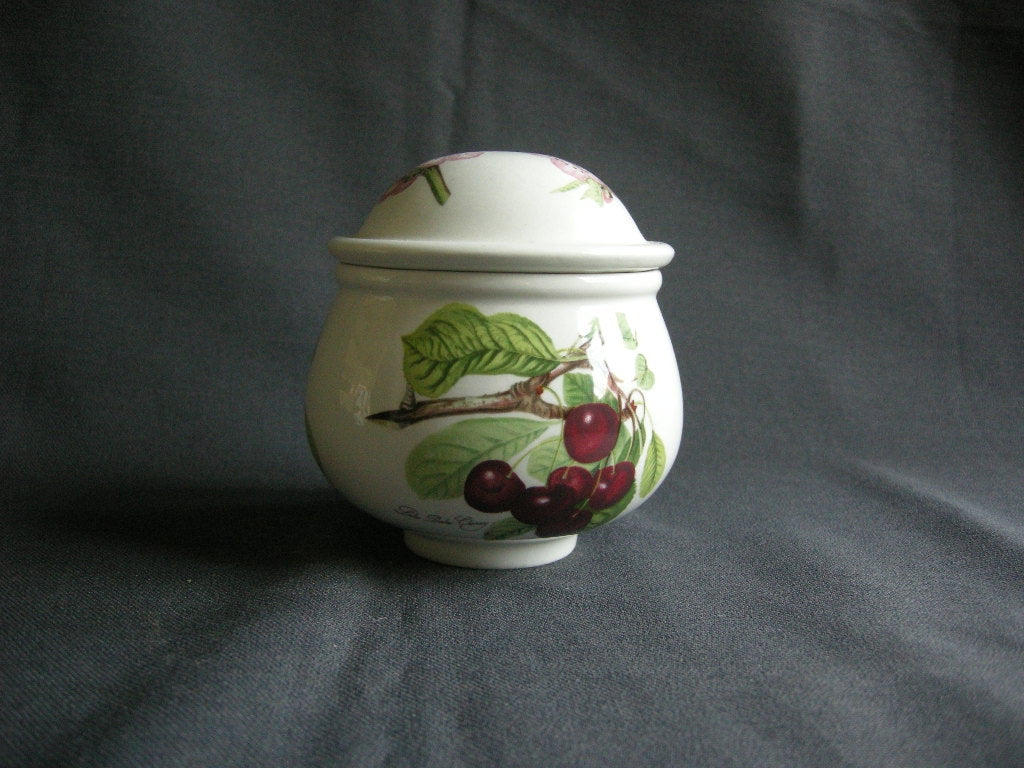 Portmeirion Pomona suikerpot, deksel gebloemd Late Duke Cherry