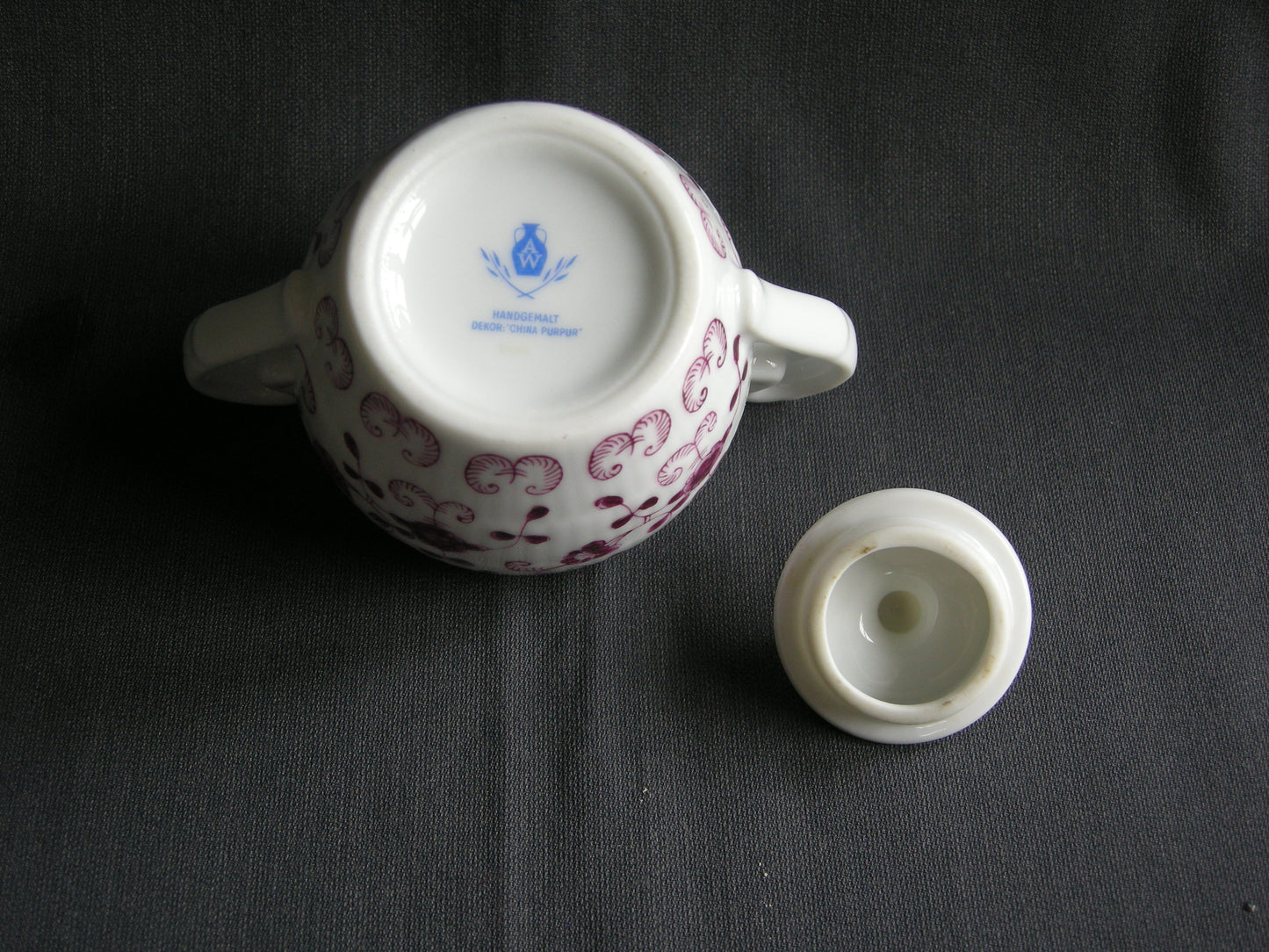 August Warnecke China Purpur suikerpot