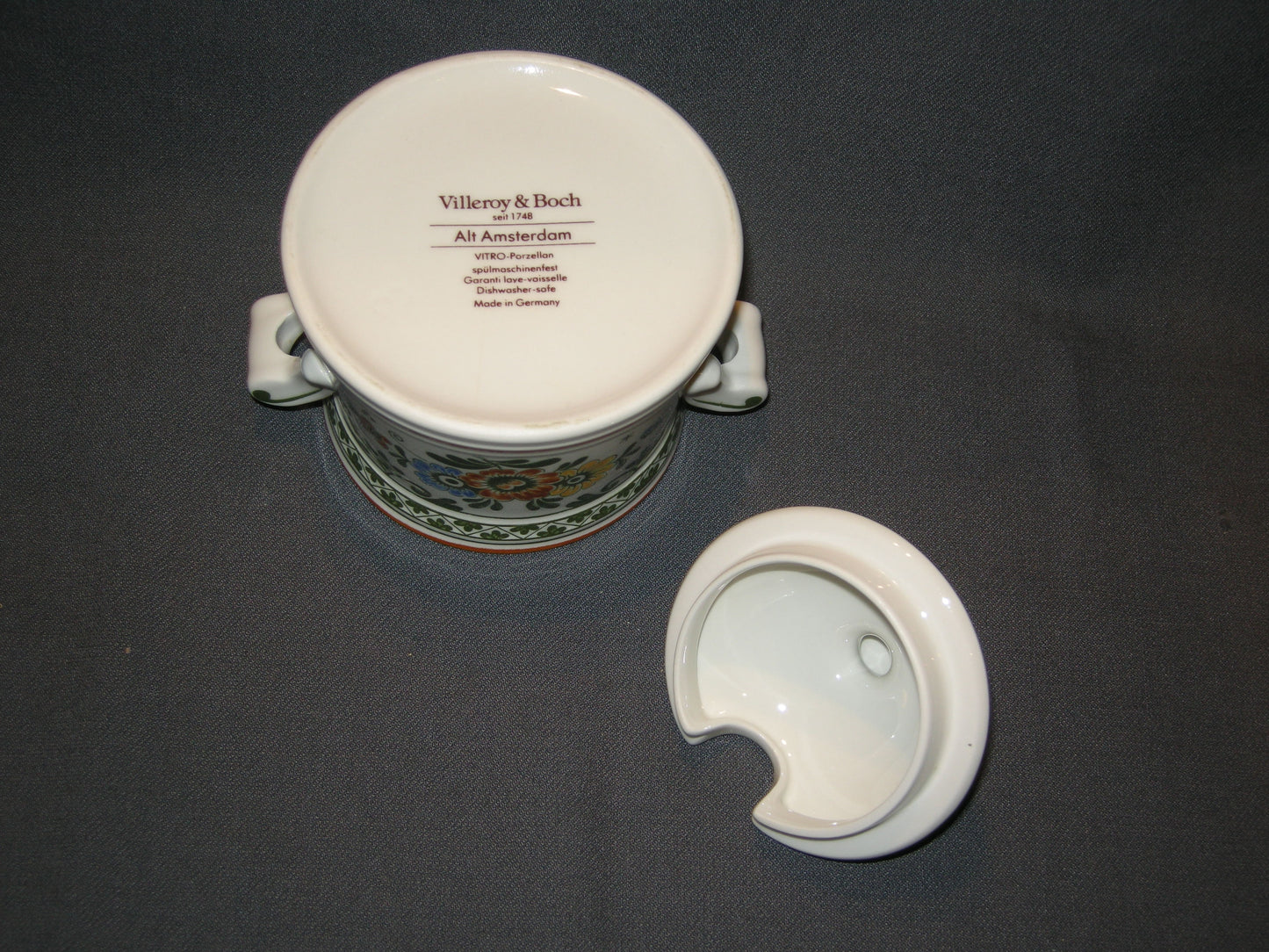 Villeroy & Boch Alt Amsterdam suikerpot met uitsparing in deksel