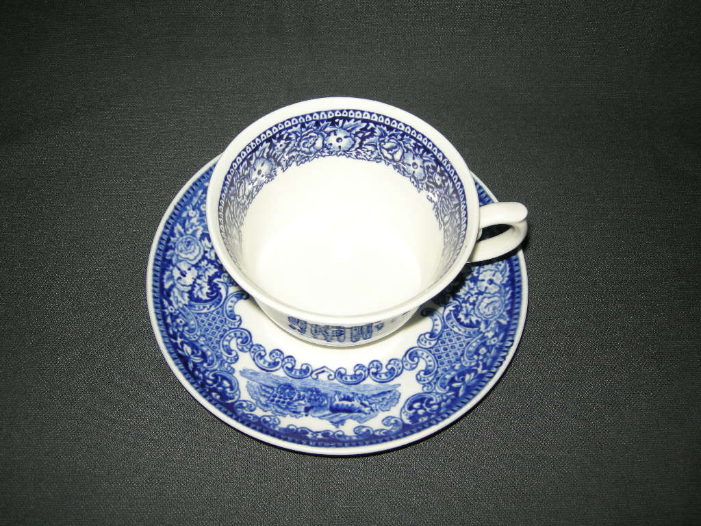 Royal Sphinx Old England blauw theekop & schotel