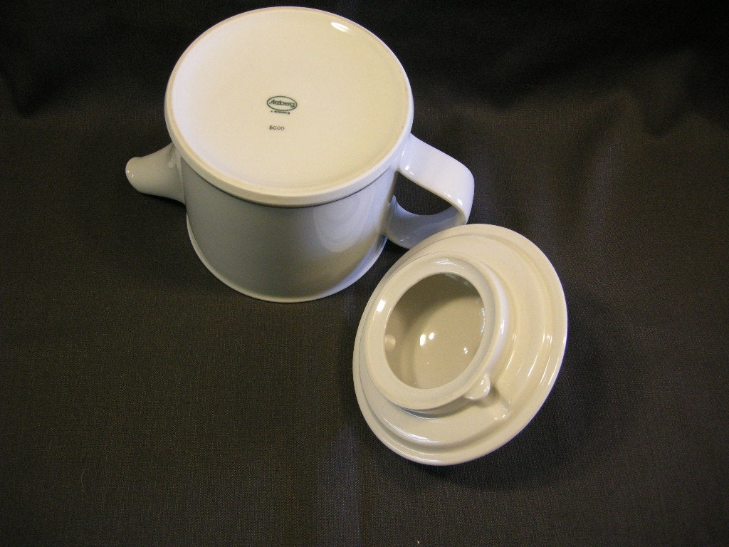 Arzberg spierwit met zilverkleurige rand theepot