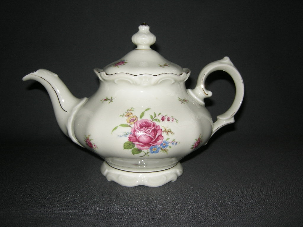 Bavaria roomwit - bloemdecor theepot