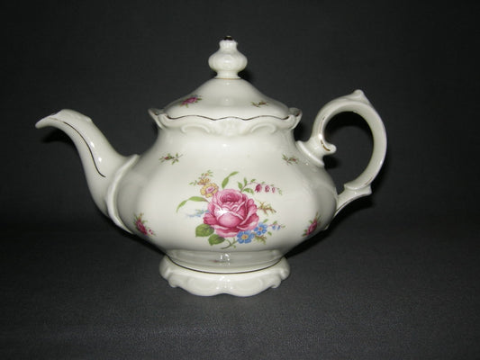 Bavaria roomwit - bloemdecor theepot