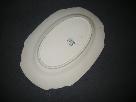 Societe Ceramique Victoria petrol vleesschaal 33 x 23,5 cm.