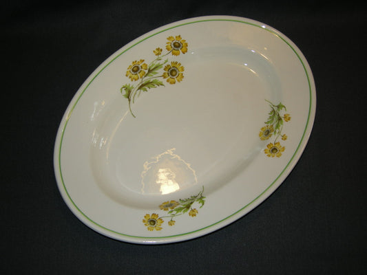 Petrus Regout Constance zonnebloemen vleesschaal 34,5 x 25 cm.