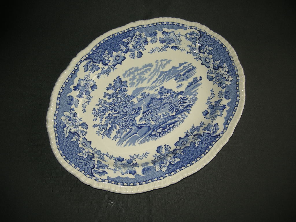 Woods Seaforth blauw vleesschaal 36,5 x 28,5 cm.