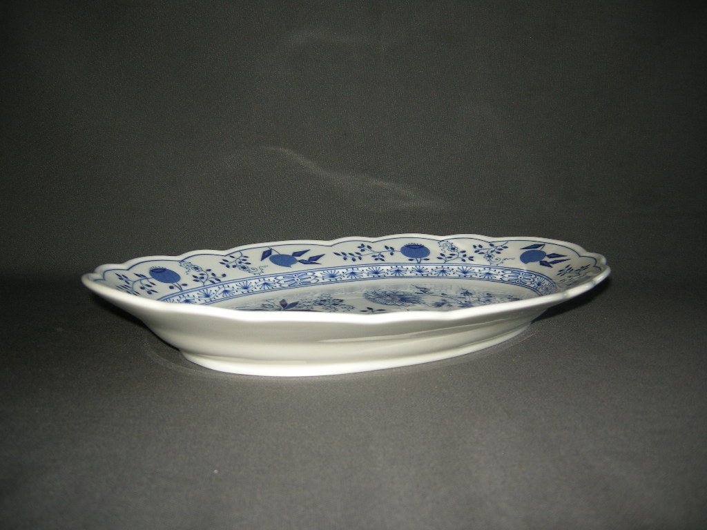 Hütschenreuther Blau Zwiebelmuster vleesschaal 38,5 cm.