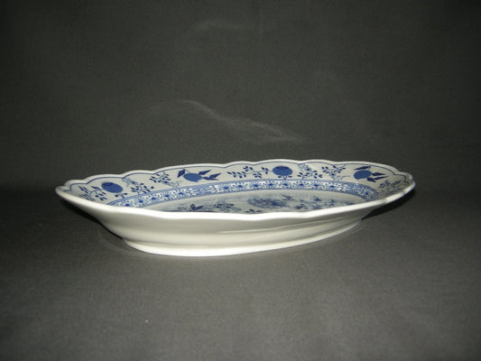 Hütschenreuther Blau Zwiebelmuster vleesschaal 38,5 cm.