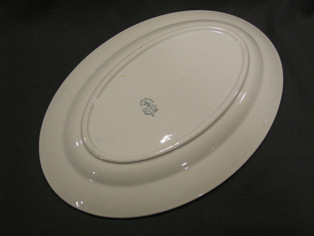 Societe Ceramique Pauline petrol vleesschaal 31,5 x 22,5 cm.