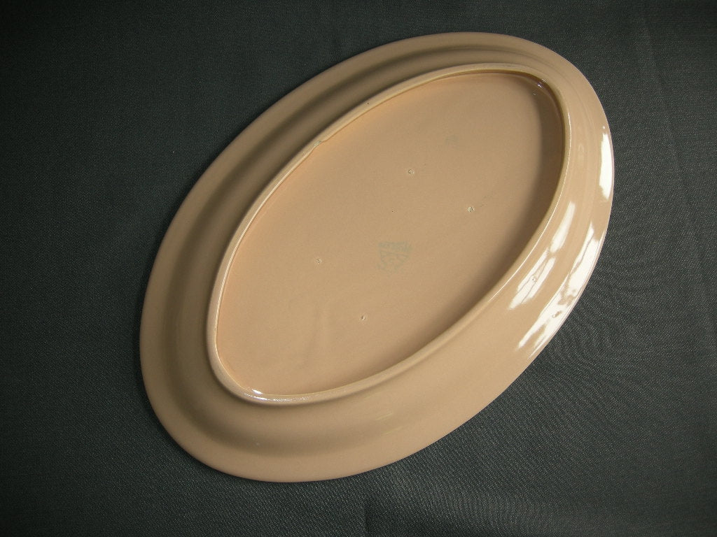 Huizen pastel zalmrose vleesschaal