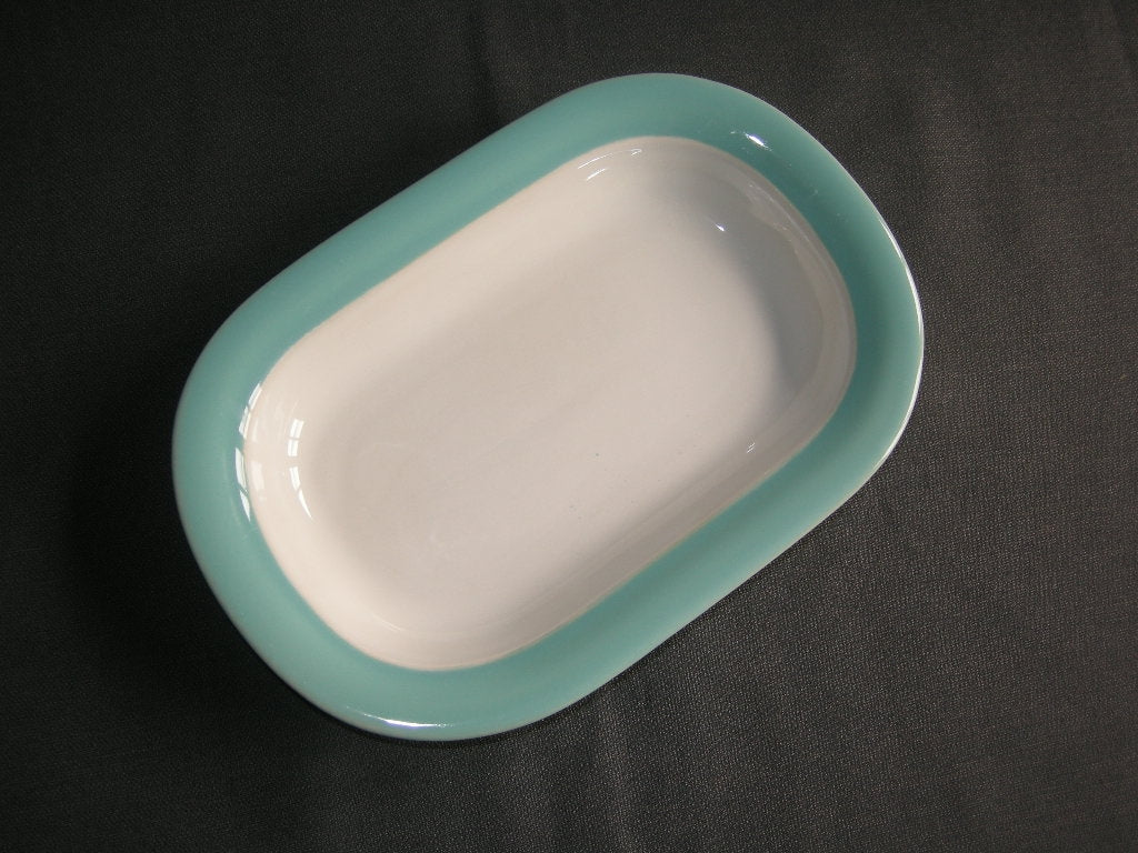 Huizen pastel aqua vleesschaaltje