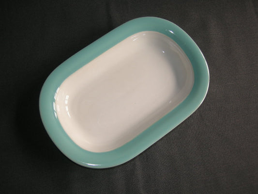Huizen pastel aqua vleesschaaltje