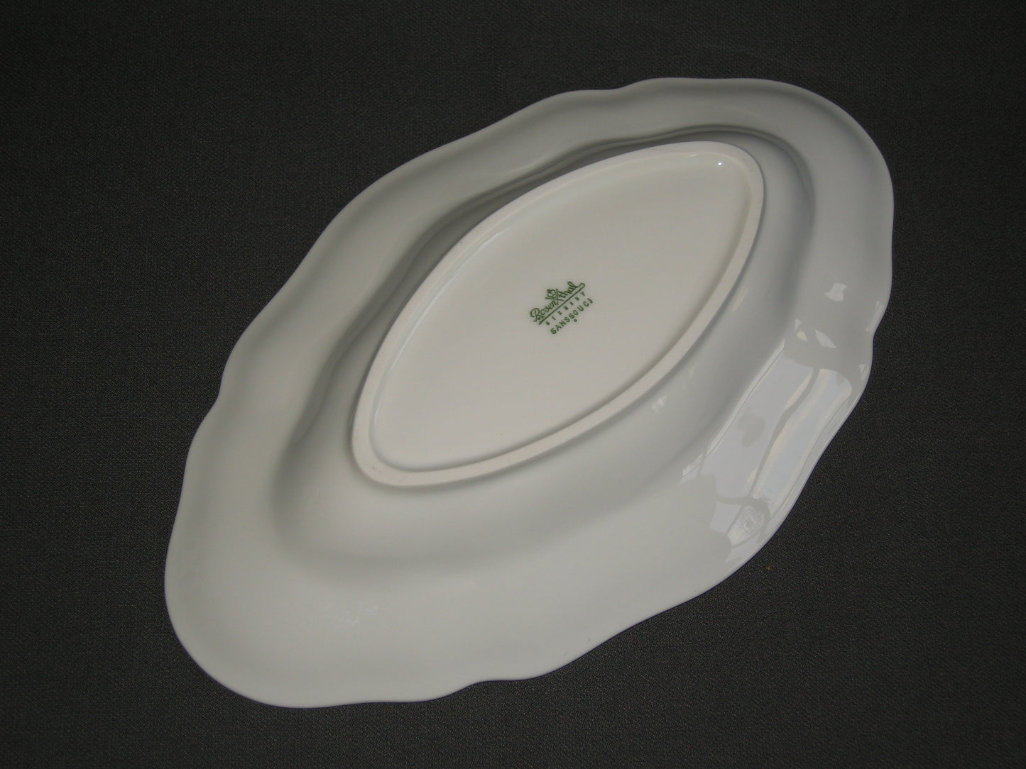 Rosenthal Sanssouci spierwit met bruin/rose roos + goudkleurig randje vleesschaaltje