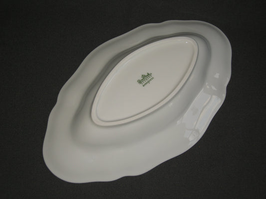 Rosenthal Sanssouci spierwit met bruin/rose roos + goudkleurig randje vleesschaaltje