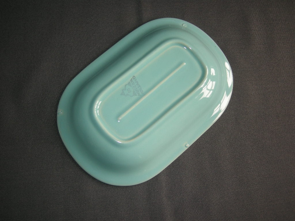 Huizen pastel aqua vleesschaaltje