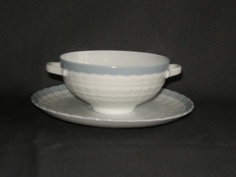 Lorenz wit - lichtblauwe rand