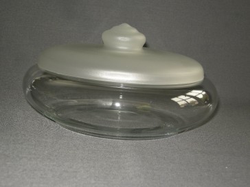 gebruikt glas - kristal dekselschalen 001. Leerdam koekjesschaal