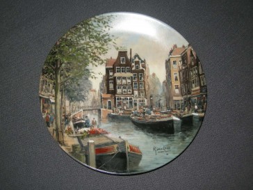 MOSA wandborden Grachten van Holland 002. Lente aan een Rotterdamse Gracht