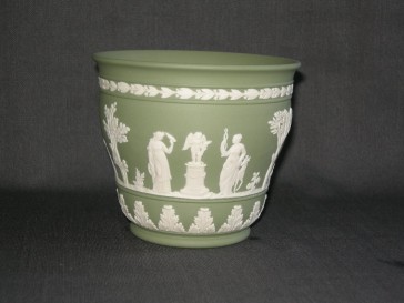 Wedgwood Jasperware groen 004. bloempot