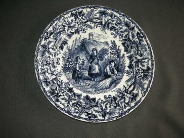 Societe Ceramique diverse wandborden 004c. wit - blauw decor
