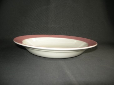 Petrus Regout / Royal Sphinx pastel rose 005. soepbord met opschrift "Royco"