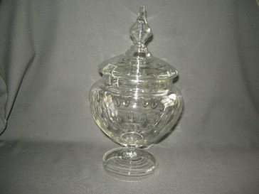 gebruikt glas - kristal dekselschalen 005. punchpot