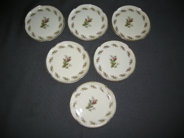 Rosenthal glad 2984 Moosrose 004. cakebordjes goud sleets