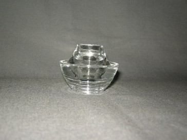 Gebruikt glas - kristal kandelaars + theelichthouders 007. lage kandelaar