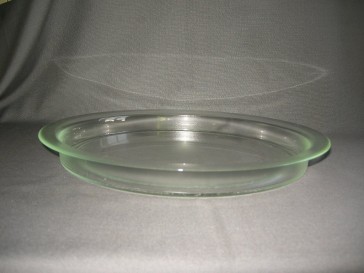 Gebruikt glas - kristal presenteerschalen 013. grote schaal met platte buitenrand