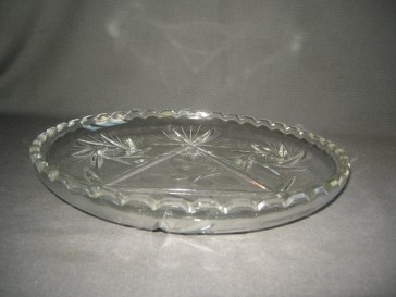 Gebruikt glas - kristal presenteerschalen 017. ondiepe ronde schaal
