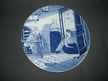 Mosa Delft decor 524, wandbord doorsnee 23 cm.