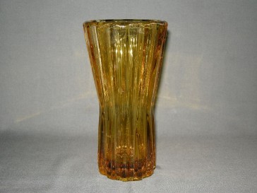 gebruikt glas - kristal geel 033. vaas