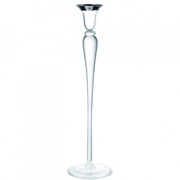 LEONARDO Tender kandelaar met zilverkleurig accent hoogte 35 cm